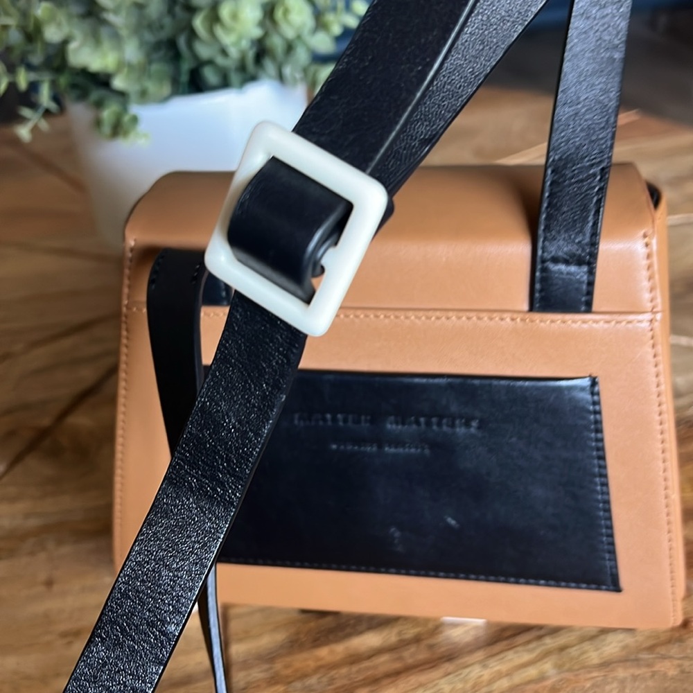 MATTER MATTERS GALLERY
MINI TRAPEZOID SHOULD BAG - BROWN Leather Crossbody Bag - Picture 8 of 16
